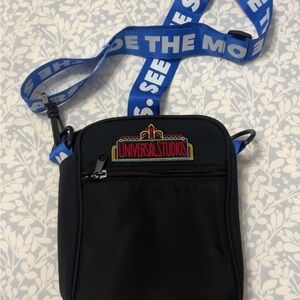 Universal Black and Blue Belt Bag with Durable Fabric